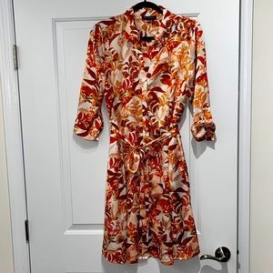 INC (macys) beautiful floral button down dress! Size 12